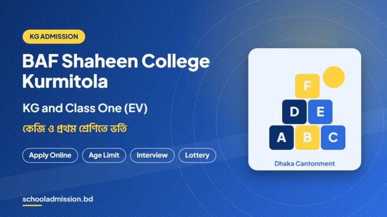 BAF Shaheen College Kurmitola KG and Class One admission
